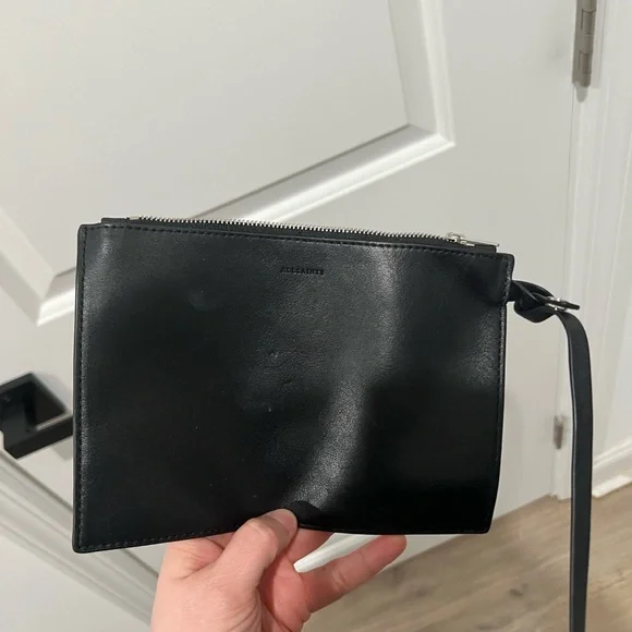 All Saints Black Junai North South Leather Studded Shoulder Tote Bag - Picture 5 of 15